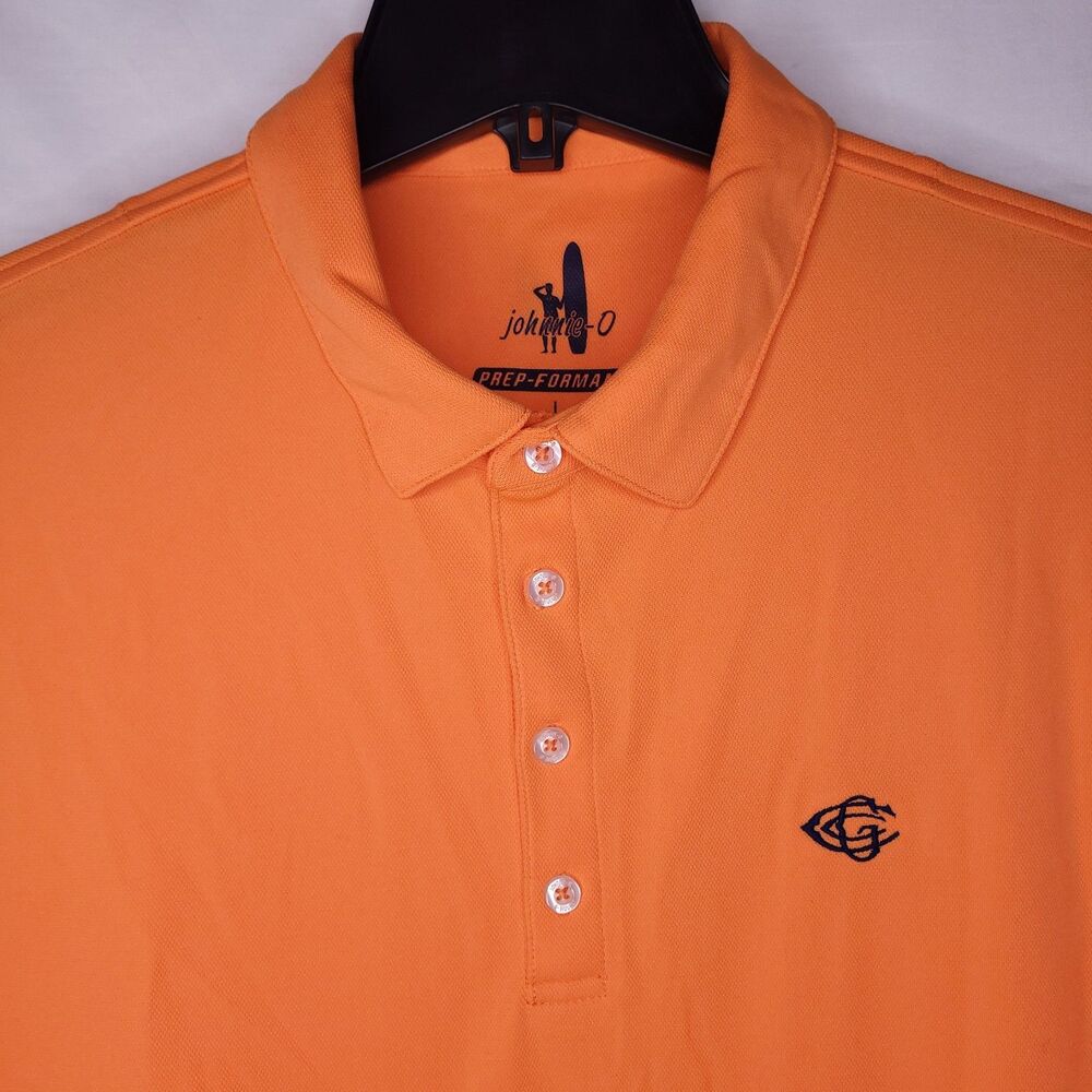 johnnie-O Orange Polo Shirt with Navy Logo